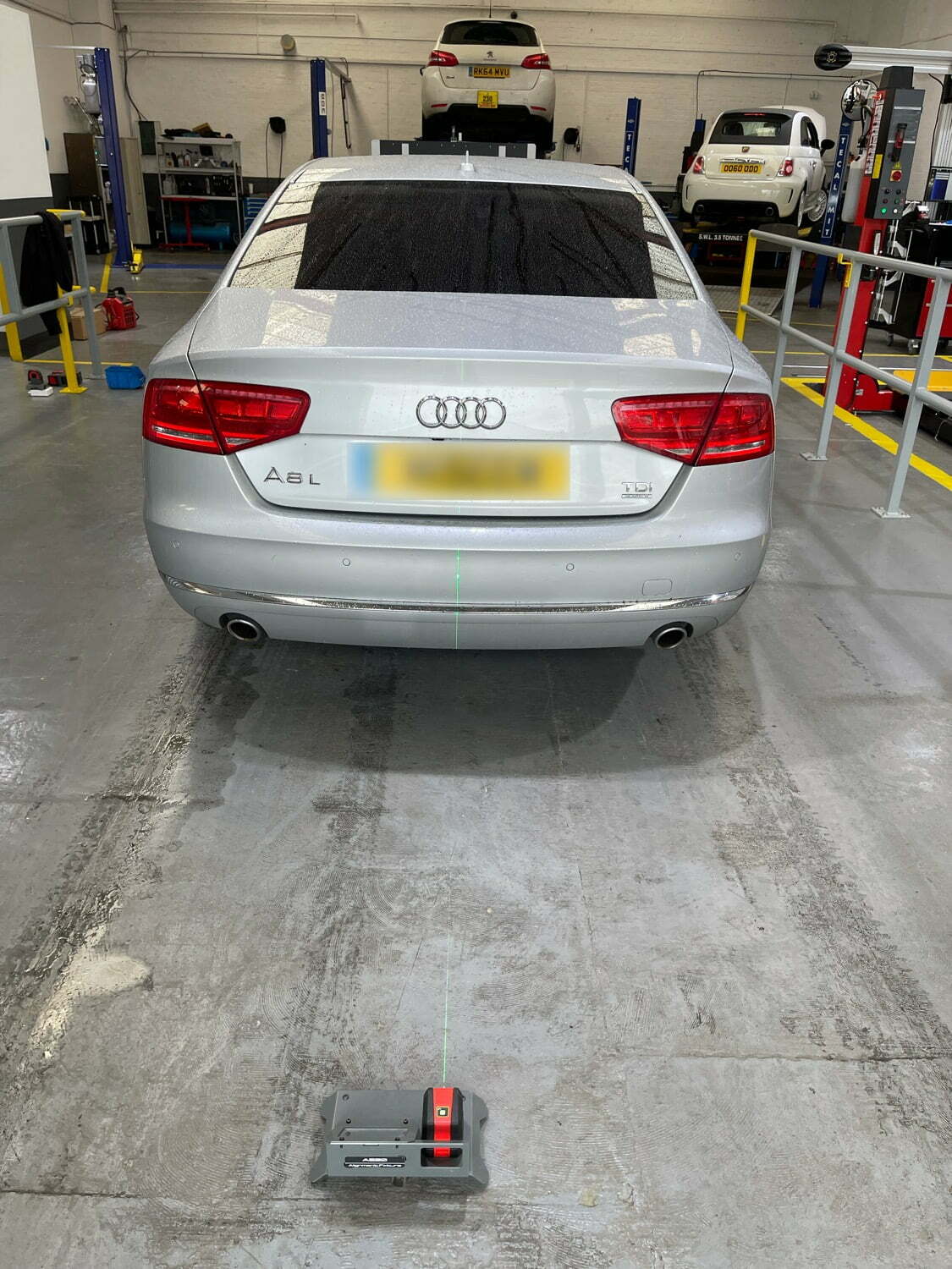 Audi waiting for MOT Check at Longton MOT Test Centre in Stoke-on-trent